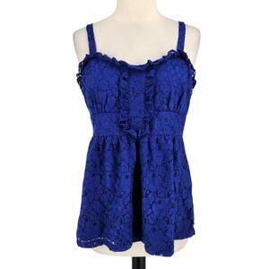 The Limited Romantic Ruffle Front Lace Babydoll Top